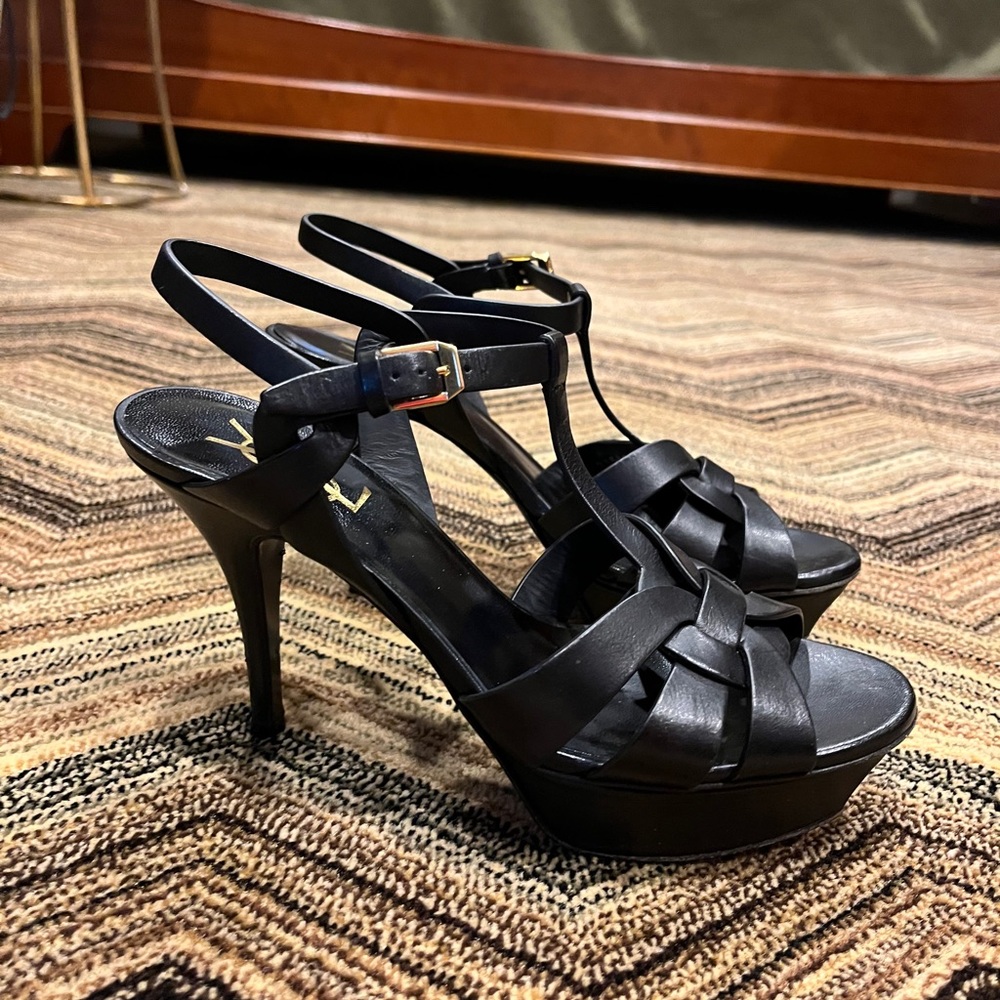 Once used saint laurent black heels